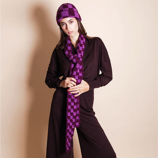 GIFT SET #1: Mila Checkered Scarf + Beanie