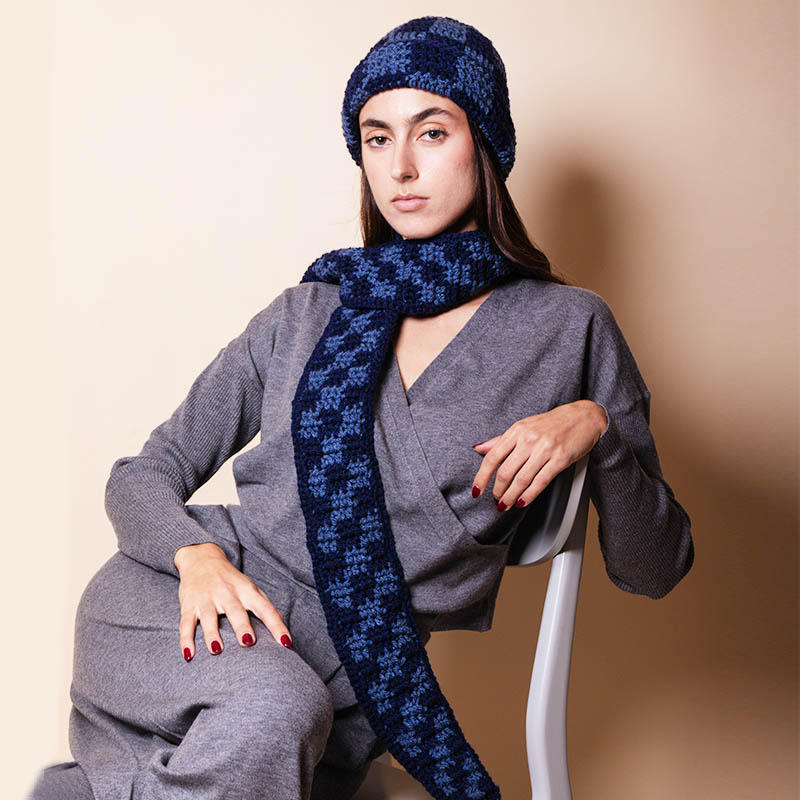 GIFT SET #1: Mila Checkered Scarf + Beanie